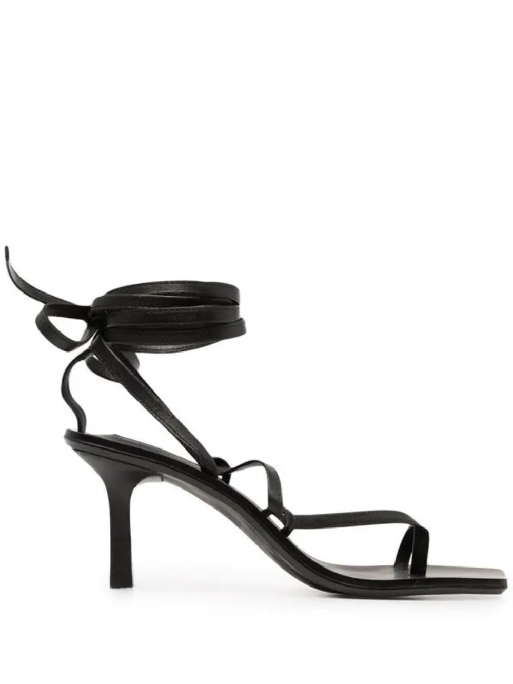 Senso Mina black leather tie-up heeled sandals